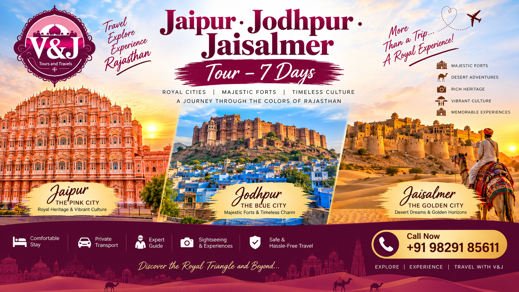 Jaipur Jodhpur Jaisalmer Tour – 7 Days