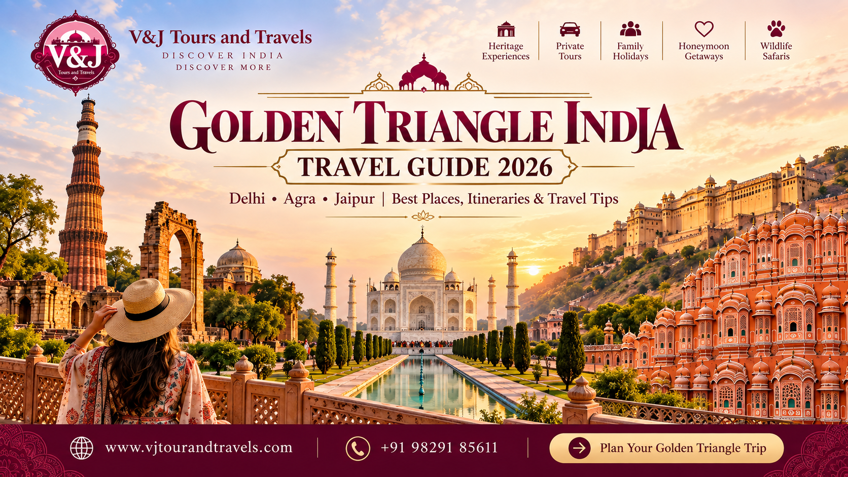 Golden Triangle India travel guide featuring Delhi, Agra and Jaipur